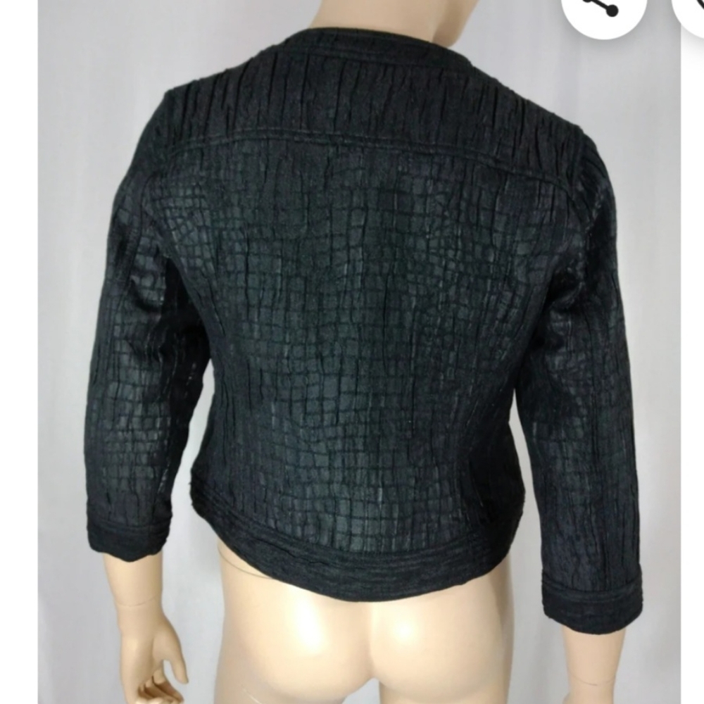 Ruby Rd. Black Textured Button Front Jacket Size … - image 6